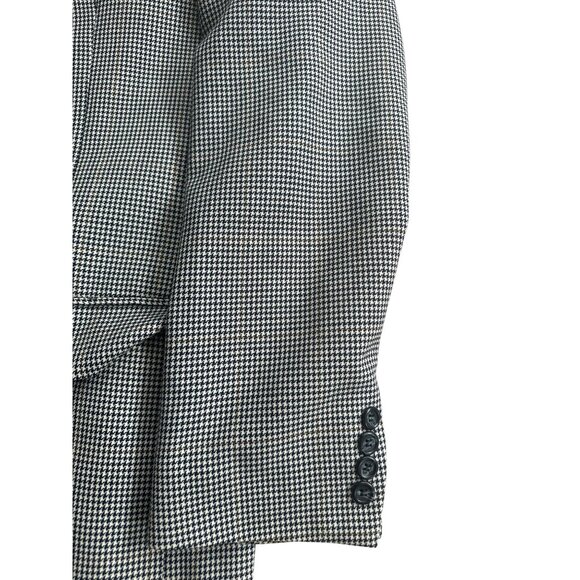 EVAN PICONE Men's Vintage Filenes Black Houndstooth Wool Blazer Jacket Size 44 L - Picture 9 of 10
